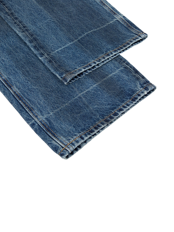 Vintage Wash Men's Baggy Denim Jeans Blue