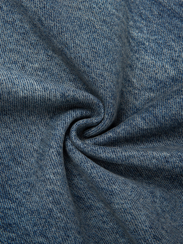 Vintage Wash Men's Baggy Denim Jeans Blue