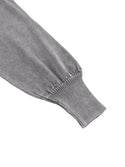Mineral Wash Women's Balloon Sleeve Cropped Sweater Grey