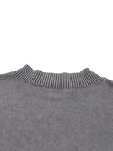 Mineral Wash Women's Balloon Sleeve Cropped Sweater Grey