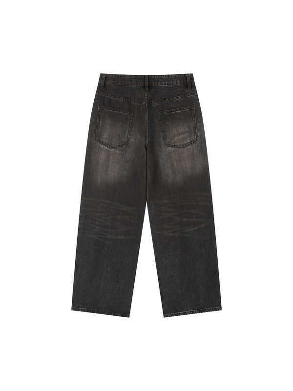 Vintage Wash Men's Heavyweight Denim Jeans Black