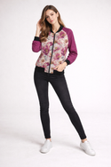 Leopards & Peonies Women's Bomber Jacket Fuchsia Rose