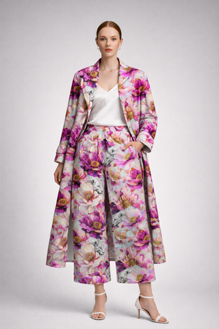Leopards & Peonies Culottes Symphony Grey