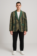 MILITARY CAMOUFLAGE MEN'S CASUAL FLAT LAPEL COLLAR BLAZER ARMY GREEN