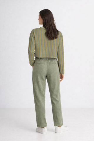 Multi Colour Stripes Women's Cropped Sweatshirt Earthly Olive