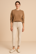 Neutral Nature Pattern Women's Cashmere Leggings Natural Light Taupe