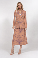 Palm Trees & Lions Women's Double Breasted Blazer Light Tangerine