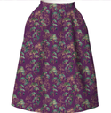 PURPLE & GREEN GINGKO NEOPRENE FULL SKIRT MULTI
