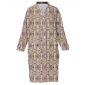 Purple Snake Print Women's Cotton Trench Coat Multi