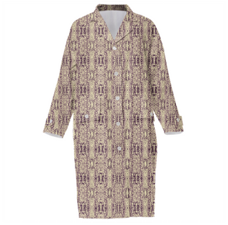 Purple Snake Print Women's Cotton Trench Coat Multi