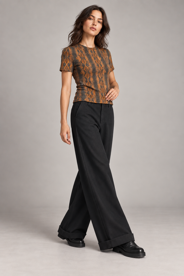 Snake Print Babydoll T-shirt Multi