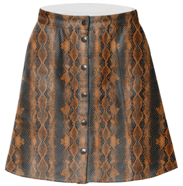 Snake Print Mini Skirt Multi