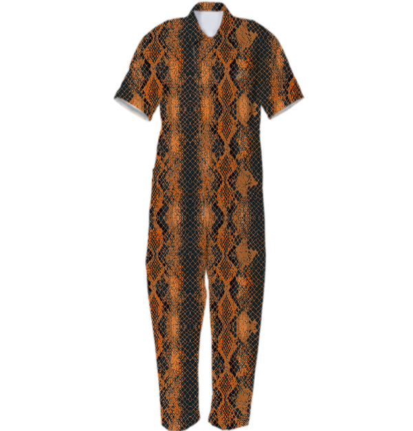 Snake Print Zip Jumpsuit Multi