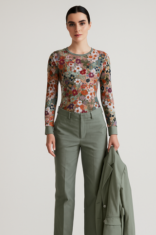 Solid Colour Women's Suit Trousers Grey Smoke