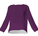 SOLID COLOUR WOMEN'S SILK TOP SUPERIOR PURPLE