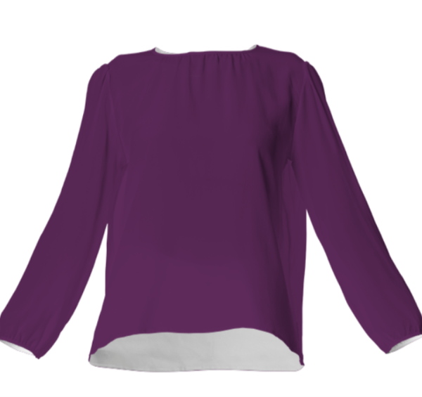 SOLID COLOUR WOMEN'S SILK TOP SUPERIOR PURPLE