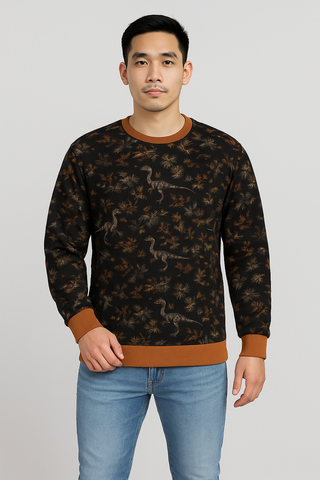 VELOCIRAPTOR MEN'S SWEATER ORANGE CARAMEL