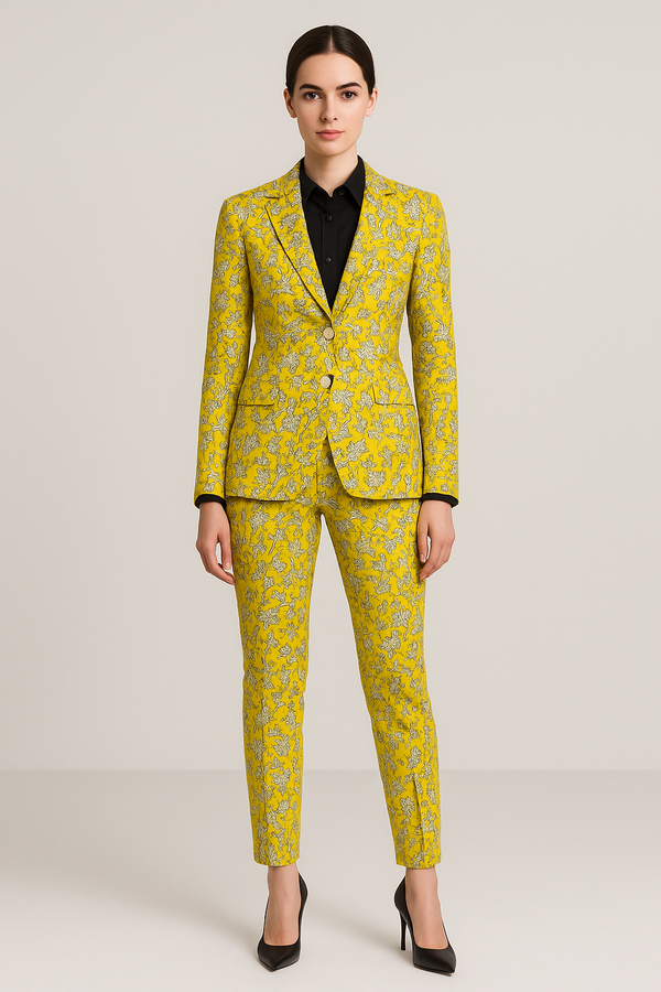 White Flowers Women's Suit Multi