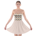 ABSTRACT TIGER PATTERN STRAPLESS BRA TOP DRESS SEASHELL PINK