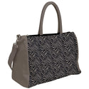 ABSTRACT ZEBRA PRINT DUFFEL TRAVEL BAG SIGNET GREY