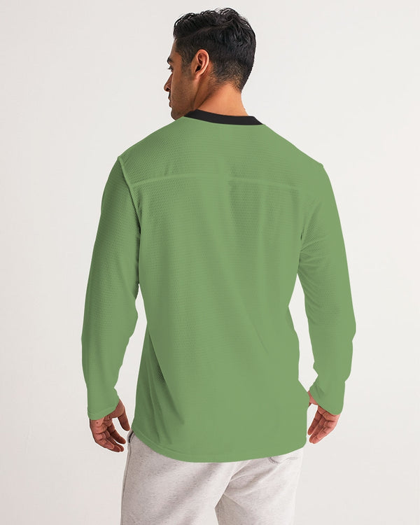 SOLID COLOUR MENS LONG SLEEVE SPORTS JERSEY LIGHT FERN