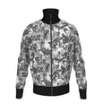 LIMITED EDITION JUNGLE ANIMALS & LEAVES MENS TRACKSUIT JACKET MIDNIGHT GREY