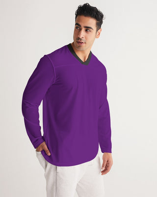 SOLID COLOUR MENS LONG SLEEVE SPORTS JERSEY EGGPLANT