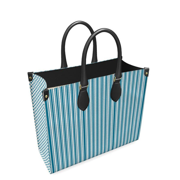 Decorative Stripes Leather Shopper Bag Multi