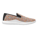 ABSTRACT CIRCLE PATTERN MENS CANVAS SLIP ON SNEAKERS CREAMSICLE ORANGE