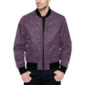 SNARING BEAR QUILTED BOMBER JACKET DEEP AUBERGINE