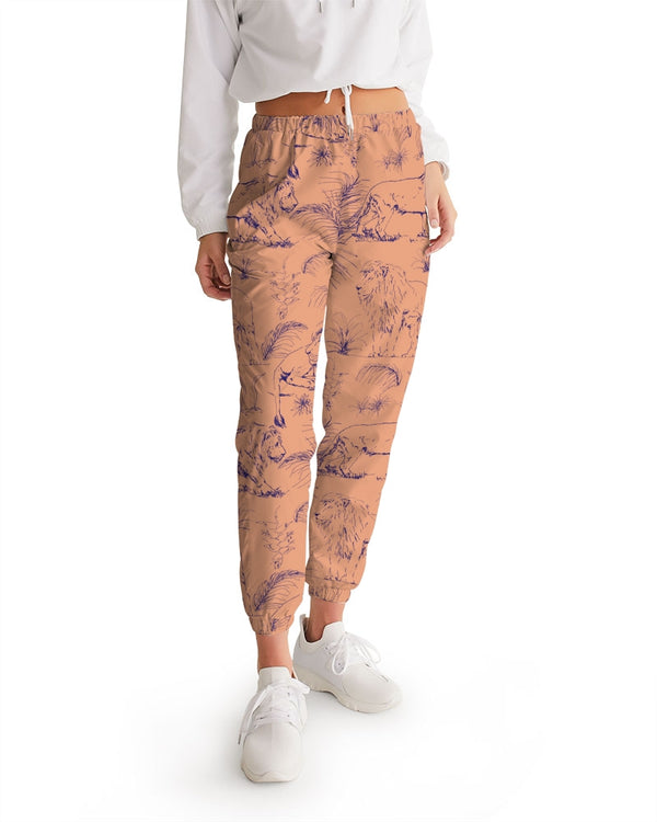 PALM TREES AND LIONS WOMEN TRACK PANTS LIGHT TANGERINE