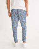 ABSTRACT CIRCLE PATTERN MENS JOGGERS LIGHT SKY BLUE