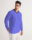 SOLID COLOUR MENS LONG SLEEVE SPORTS JERSEY ELECTRIC INDIGO