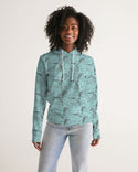 FOREST BIRDS WOMEN'S HOODIE LIGHT TURQUOISE
