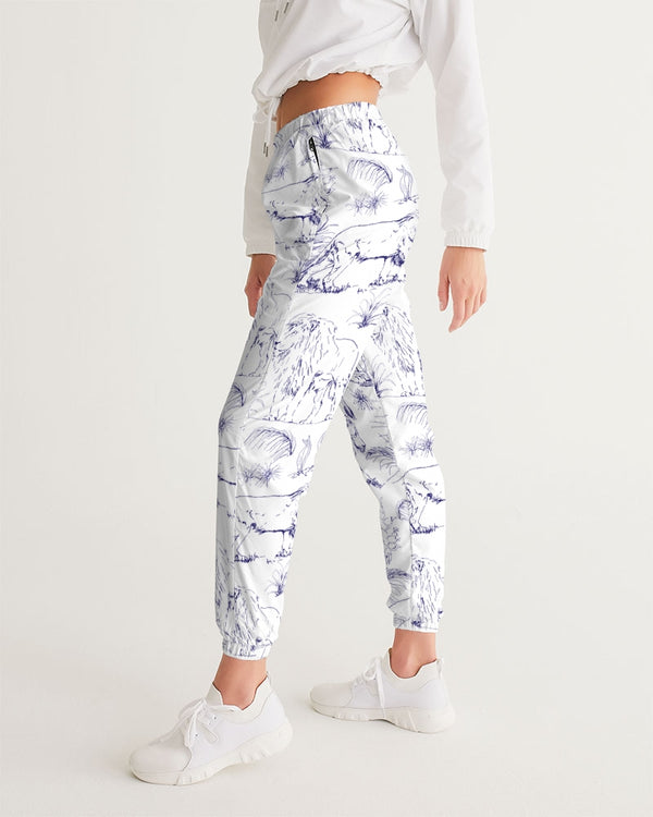 PALM TREES AND LIONS WOMEN TRACK PANTS WHITE