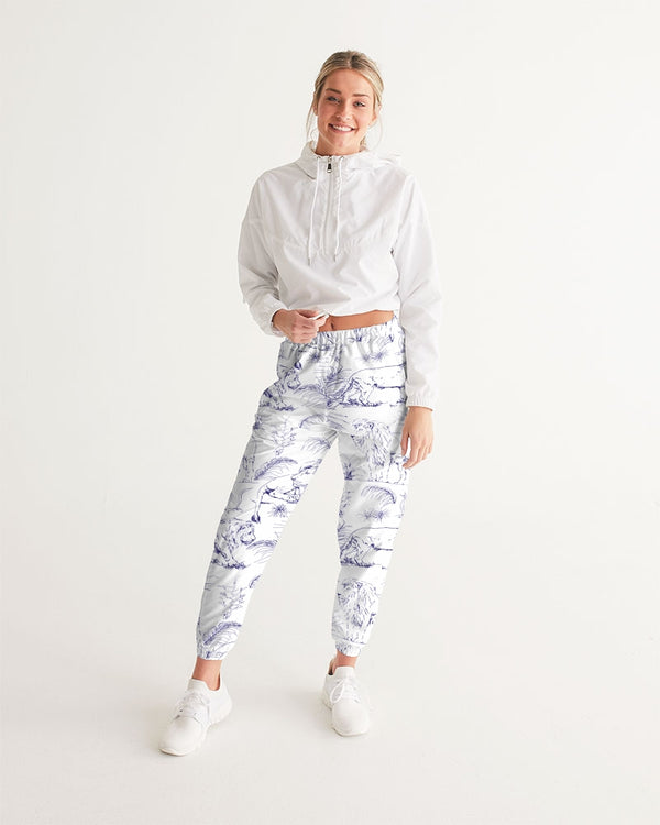 PALM TREES AND LIONS WOMEN TRACK PANTS WHITE
