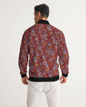ABSTRACT CIRCLE PATTERN MENS TRACK JACKET CARMINE RED