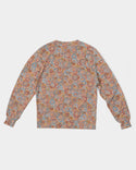 ABSTRACT CIRCLE MEN'S CLASSIC FRENCH TERRY CREWNECK PULLOVER CREAMSICLE ORANGE