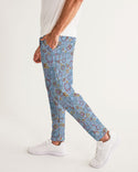 ABSTRACT CIRCLE PATTERN MENS JOGGERS LIGHT SKY BLUE