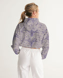 PALM TREES AND LIONS WOMEN CROPPED WINDBREAKER LIGHT SILVER