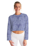 PALM TREES AND LIONS WOMEN CROPPED SWEATSHIRT LAVENDER MIST