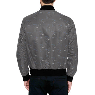 SNARING BEAR QUILTED BOMBER JACKET DARK CHARCOAL