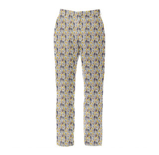 LIMITED EDITION COLOURFUL CHINTZ BIRD PATTERN WOMEN SUIT TROUSERS MULTI