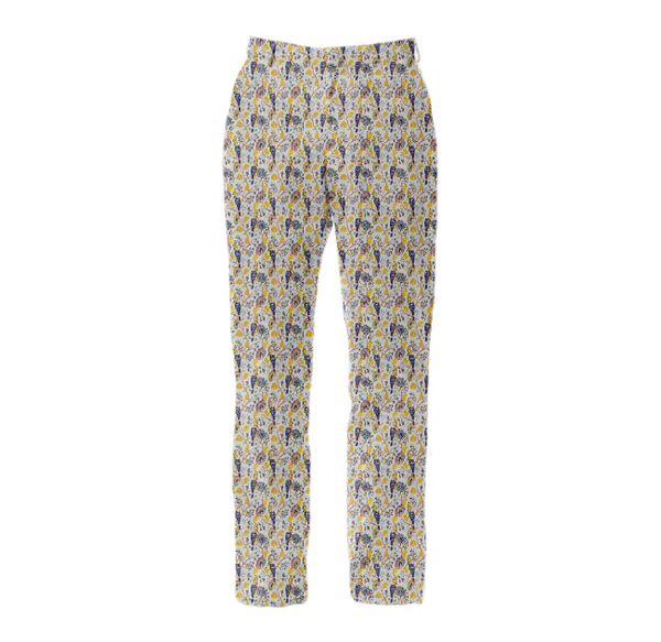 LIMITED EDITION COLOURFUL CHINTZ BIRD PATTERN WOMEN SUIT TROUSERS MULTI