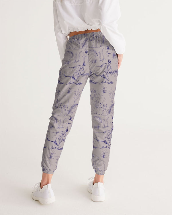 PALM TREES AND LIONS WOMEN TRACK PANTS LIGHT SILVER
