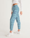 PALM TREES AND LIONS WOMEN TRACK PANTS CORAL BLUE