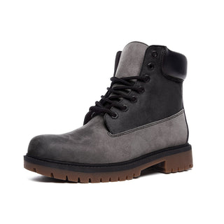 BLACK & GREY OMBRE WOMEN'S CASUAL LEATHER LIGHT WEIGHT BOOTS DARK GREY BLACK
