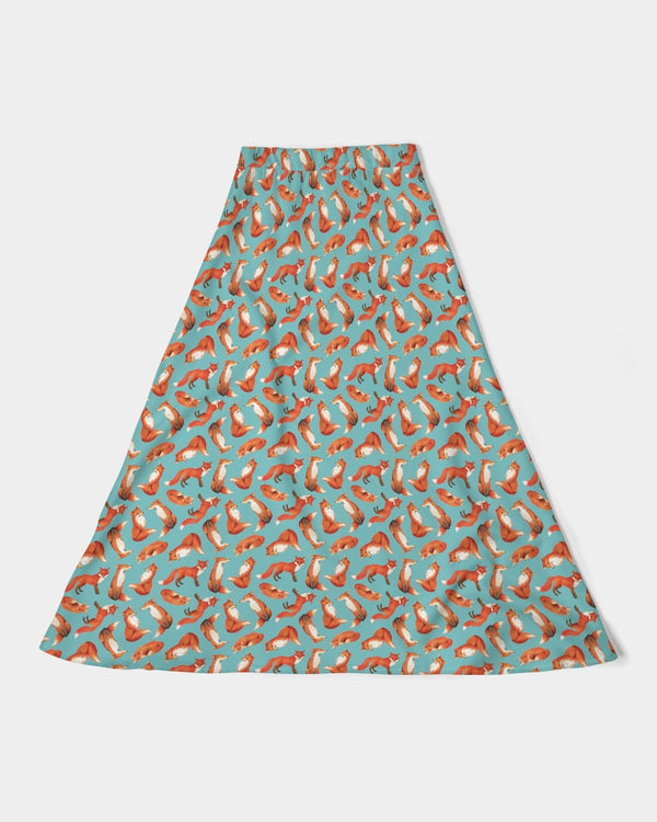 BEAUTIFUL FOXES WOMEN A-LINE MIDI SKIRT LIGHT AQUA